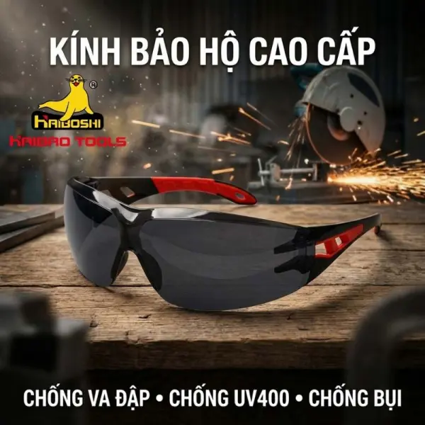 Kính Bảo Hộ Haiboshi HB-479053F - Mắt Đen Râm, Chống Chói, Chống UV400
