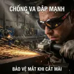 Kính Bảo Hộ Haiboshi HB-479053F - Mắt Đen Râm, Chống Chói, Chống UV400