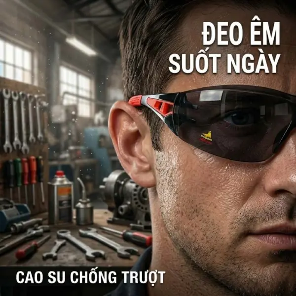 Kính Bảo Hộ Haiboshi HB-479053F - Mắt Đen Râm, Chống Chói, Chống UV400