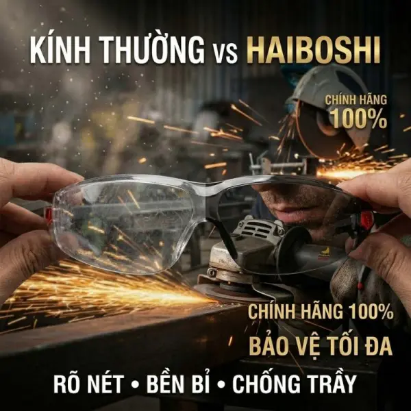 Kính Bảo Hộ Haiboshi HB-479053F - Mắt Đen Râm, Chống Chói, Chống UV400