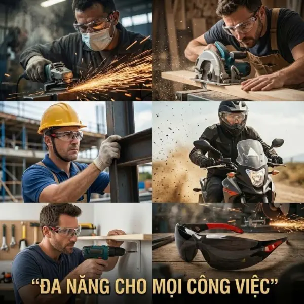Kính Bảo Hộ Haiboshi HB-479053F - Mắt Đen Râm, Chống Chói, Chống UV400