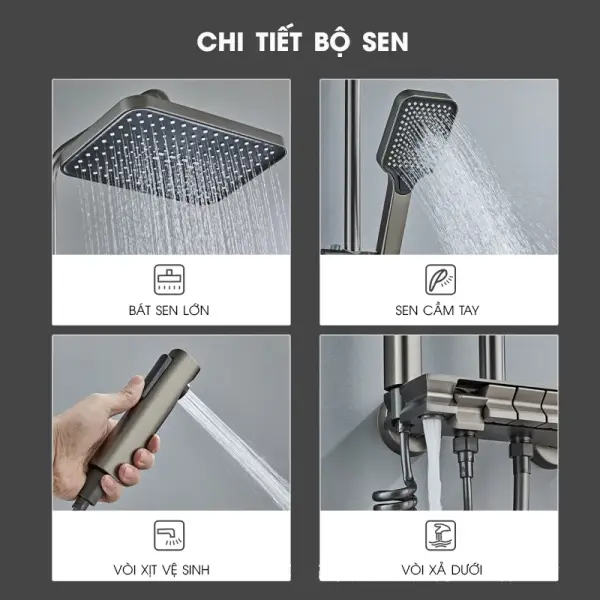 Sen Cây Tắm Đứng Phím Đàn Có LED Hiển Thị Nhiệt Độ OBP SC26-A01