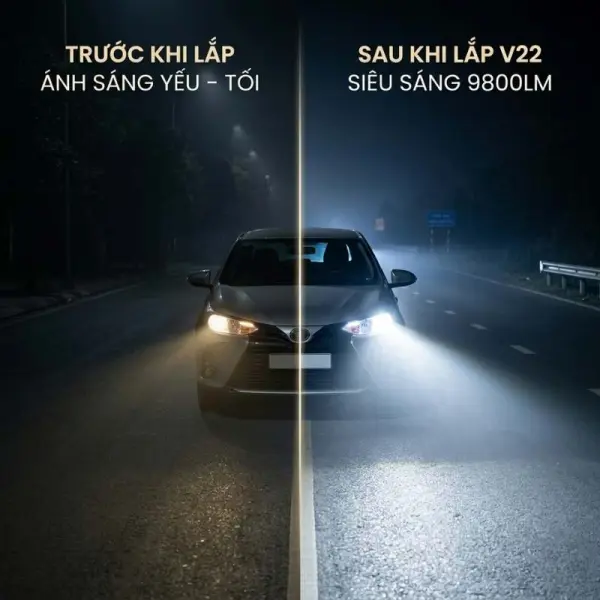 Đèn Bi Cầu Mini T9 Chân H4 Siêu Sáng Cho Ô Tô Xe Máy
