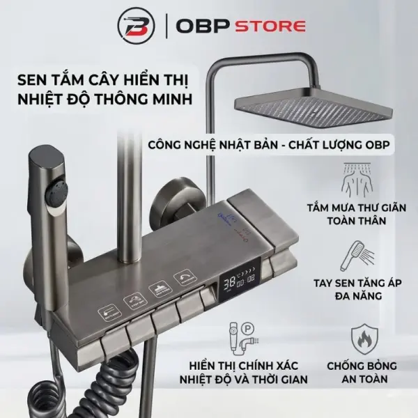 Sen Cây Tắm Đứng Phím Đàn Có LED Hiển Thị Nhiệt Độ OBP SC26-A01