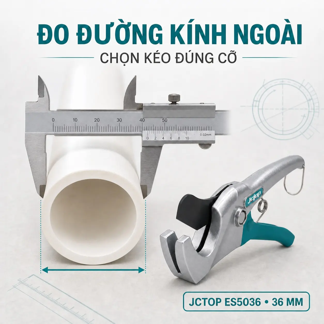 Kéo cắt ống PVC JCTOP ES5036 36 mm