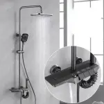 Bộ Sen Cây Tắm Phím Đàn Cao Cấp Màu Xám Titan - Đồng Thau Chống Bám Bẩn (4 Chế Độ Nước)