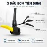 Bơm Tay HAIBOSHI HB-3818 Thân Inox 37mm, Cao 62–106cm, Dây 80cm, 3 Đầu Bơm, Đồng Hồ PSI/BAR