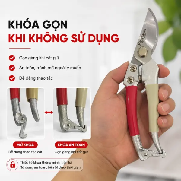 Kéo Cắt Tỉa Cành HAIBOSHI Kiểu Nhật Lưỡi Thép SK5 Cắt Cành 2cm
