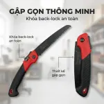 Cưa Gấp Cầm Tay HAIBOSHI HB-565373 Lưỡi 180mm, Răng Cưa 3D, Tay Cầm TPR, Chốt Khóa An Toàn
