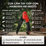 Cưa Gấp Cầm Tay HAIBOSHI HB-565373 Lưỡi 180mm, Răng Cưa 3D, Tay Cầm TPR, Chốt Khóa An Toàn