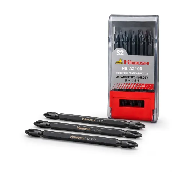 Mũi Vít Hai Đầu HAIBOSHI PH2 Thép S2 Hộp 10 Mũi