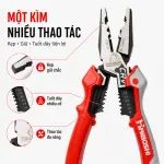 Kìm Đa Năng HAIBOSHI HB-D8027B 9 Inch, Thép Chrome Vanadium CR-V, Kẹp Cắt Bấm Tuốt Dây 6 Cỡ, Tay Cầm Bọc Nhựa