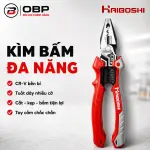 Kìm Đa Năng HAIBOSHI HB-D8027B 9 Inch, Thép Chrome Vanadium CR-V, Kẹp Cắt Bấm Tuốt Dây 6 Cỡ, Tay Cầm Bọc Nhựa