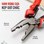 Kìm Đa Năng HAIBOSHI HB-D8027B 9 Inch, Thép Chrome Vanadium CR-V, Kẹp Cắt Bấm Tuốt Dây 6 Cỡ, Tay Cầm Bọc Nhựa