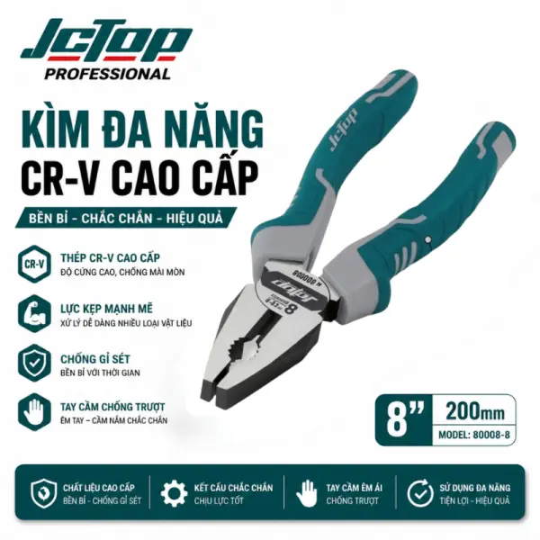 Kìm Đầu Bằng 6"/8" CR-V JcTop