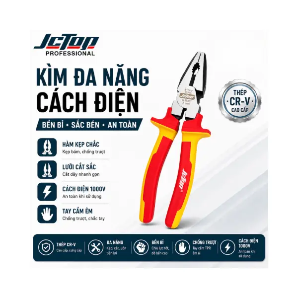 Kìm Đa Năng JCTOP BT7051 8 Inch CR-V 1000V