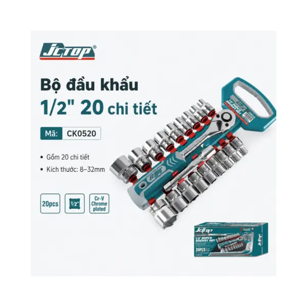 Bộ Đầu Khẩu JCTOP 1/2 Inch 12–24 Chi Tiết