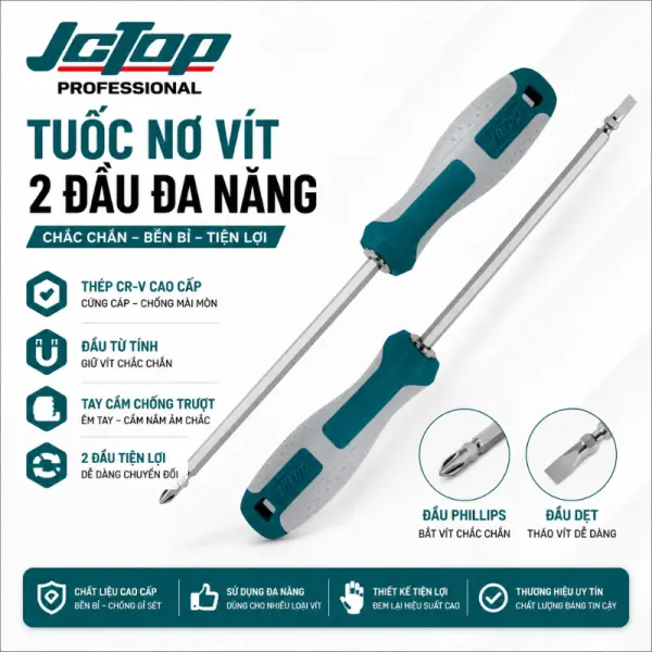 Tua Vít Hai Đầu JcTop 6.3x100mm|150mm|200mm