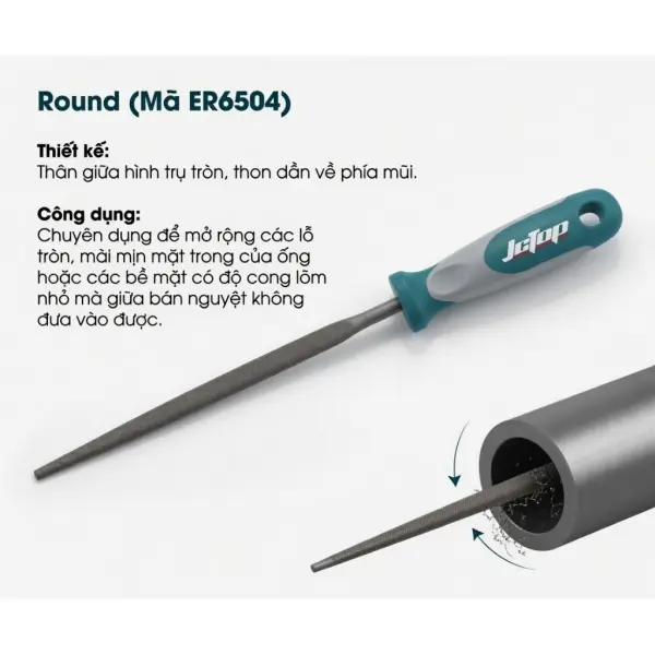 Giũa Thép JCTOP ER6501-ER6504 8 Inch 200mm