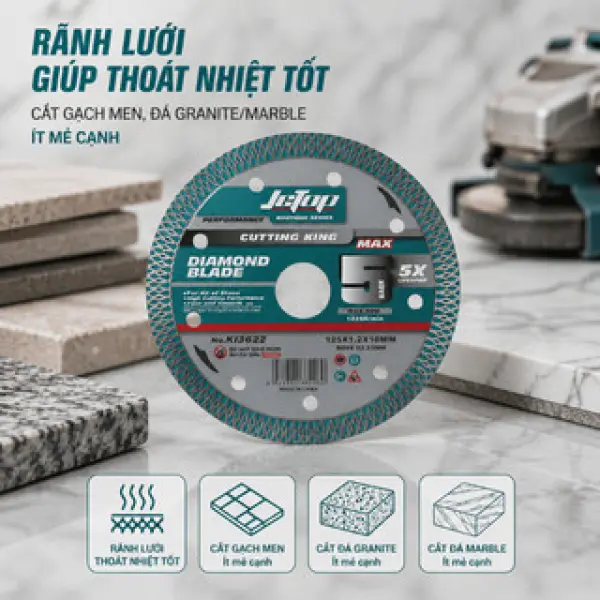 Lưỡi Cắt Gạch JCTOP KI3621/KI3622 115–125mm