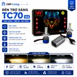 Đèn LED Trợ Sáng TC70 H4 VN LIGHT 55W 12–24V 5500LM 3 Màu 3000K/4300K/6000K