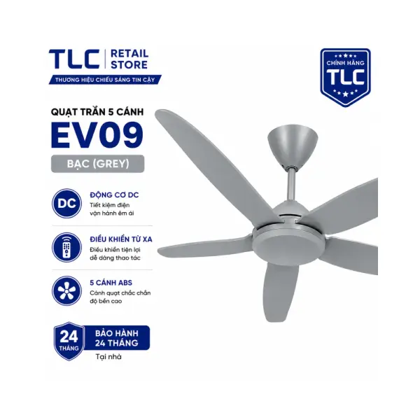 Quạt Trần TLC EV09 38W 5 Cánh 1420mm