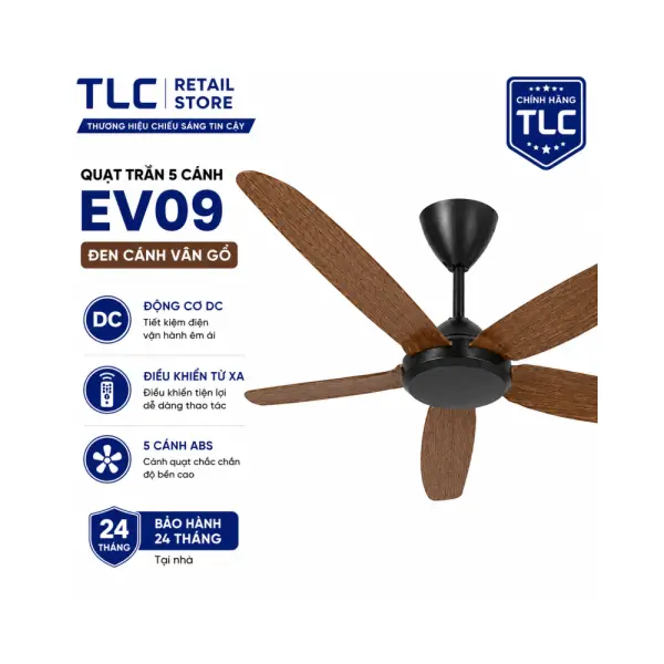 Quạt Trần TLC EV09 38W 5 Cánh 1420mm