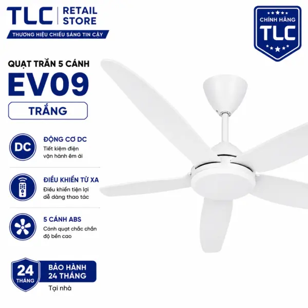 Quạt Trần TLC EV09 38W 5 Cánh 1420mm