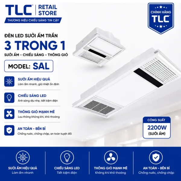 Quạt Sưởi Âm Trần TLC SAL/SAUV 30x30–30x60