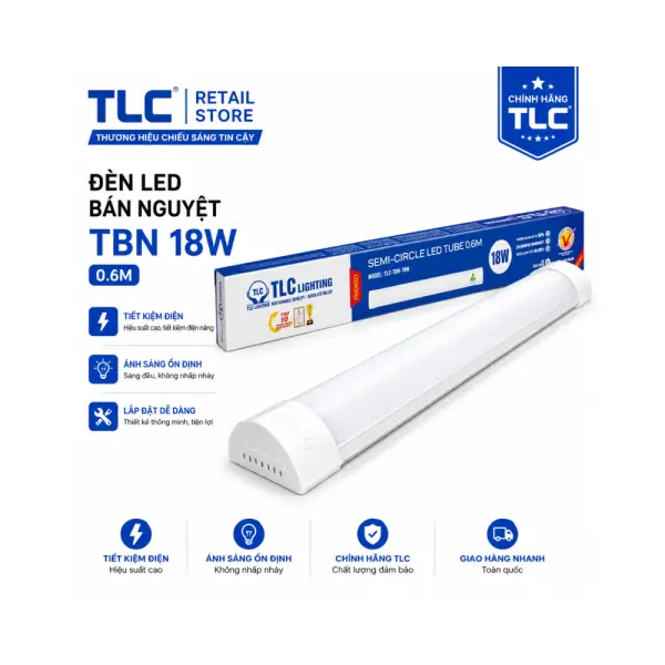 Đèn Tuýp LED Bán Nguyệt TLC TBNF 18W/36W/40W