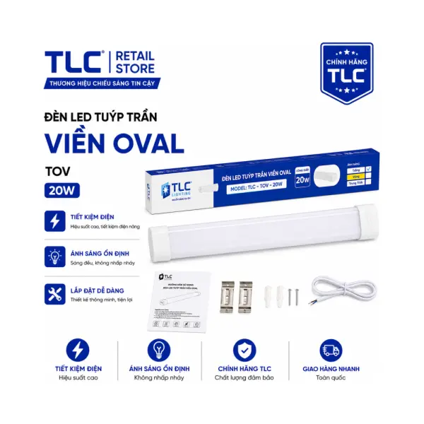 Đèn Tuýp LED Oval TLC TOV 20W 42W 62W