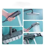 Bộ Sen Cây Tắm Phím Đàn Cao Cấp Màu Xám Titan - Đồng Thau Chống Bám Bẩn (4 Chế Độ Nước)