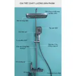 Bộ Sen Cây Tắm Phím Đàn Cao Cấp Màu Xám Titan - Đồng Thau Chống Bám Bẩn (4 Chế Độ Nước)