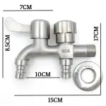 Vòi Hai Đầu Inox 304 Hai Đầu Xả Độc Lập Chống Gỉ Lắp Máy Giặt Sân Vườn V26-A01