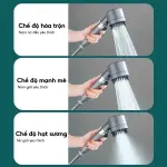 Vòi Sen Tăng Áp Lọc Nước Đa Năng  -  Mặt Gai Silicone Massage Da Đầu (Kèm Dây Cáp Đồng Bộ)