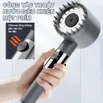 Vòi Sen Tăng Áp Lọc Nước Đa Năng  -  Mặt Gai Silicone Massage Da Đầu (Kèm Dây Cáp Đồng Bộ)