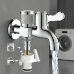 Vòi Hai Đầu Inox 304 Hai Đầu Xả Độc Lập Chống Gỉ Lắp Máy Giặt Sân Vườn V26-A01