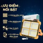 Đèn Năng Lượng Mặt Trời Cầm Tay 50W Đa Năng OBP, Đèn Pha LED Tích Điện Xách Tay Có Cổng Sạc Điện Thoại