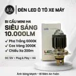 Đèn Đèn LED Bi Cầu Mini H4 Siêu Sáng 10.000LM – Pha Trắng Cos Vàng Cho Ô Tô Xe Máy